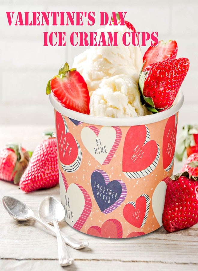 Remerry 100 Pcs 8 oz Valentines Day Snack Cups Heart Party Paper Cup Valentines Day Bowls Valentines Heart Disposable Paper Dessert Ice Cream Bowl for Treats Cupcakes Party Favor Supplies Decor - Image 4